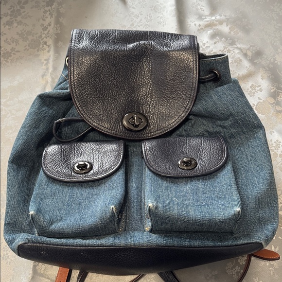 herschel backpack denim Herschel Supply Company Denim Blue and Tan Backpack